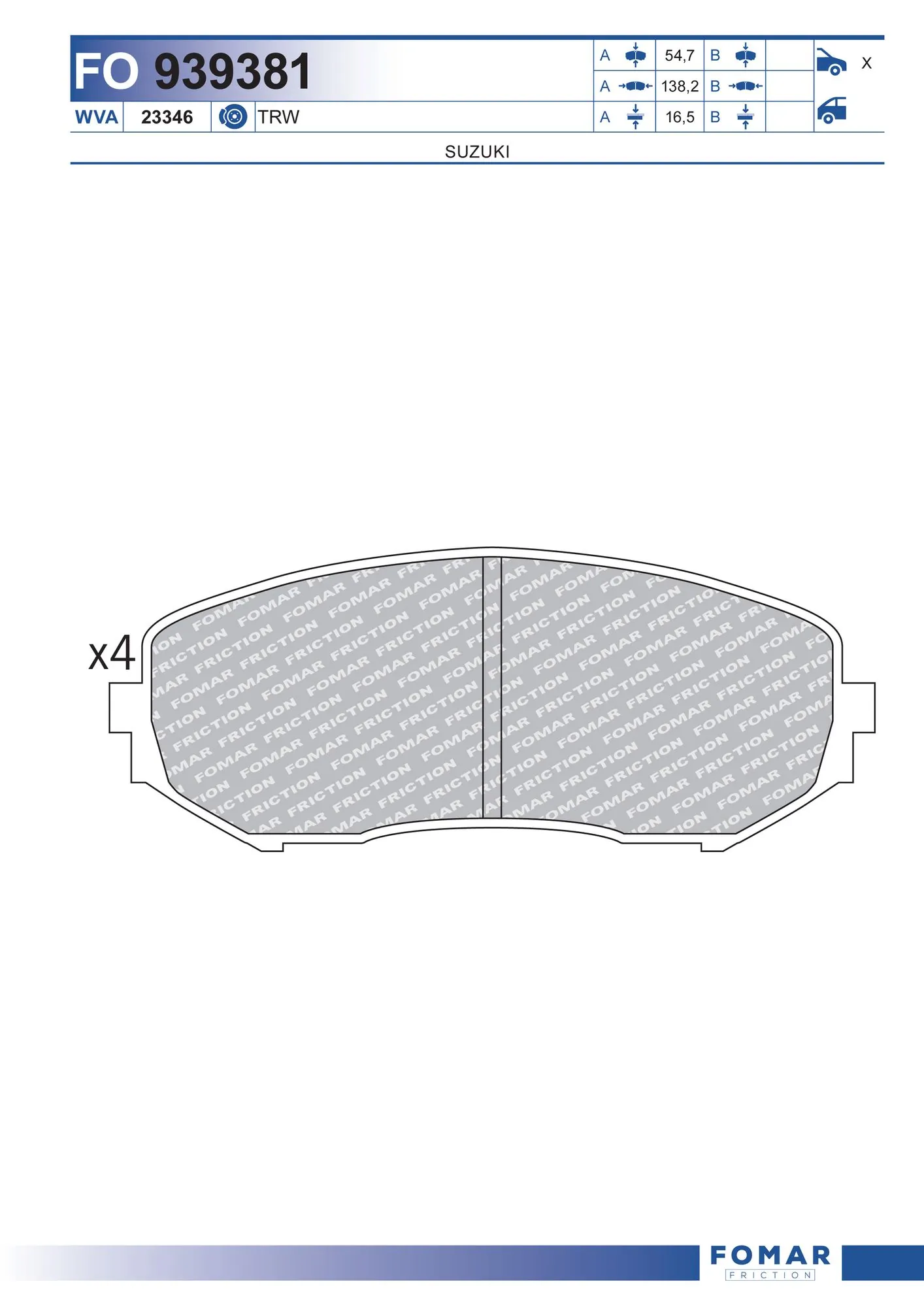 Brake Pad Set, disc brake